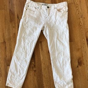 Free People cream floral textured jeans Sz 31